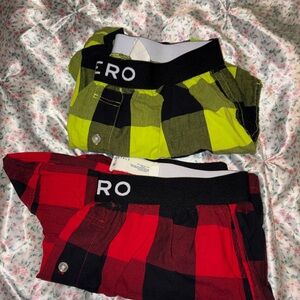 Aeropostale Red and Black Plaid Boxers